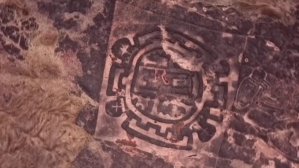 Stunning aerial shots of prehistoric art