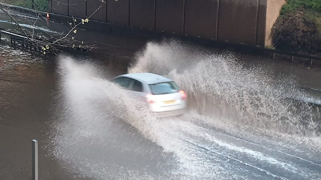 Derby flooding Burst water main brought disruption to city BBC News