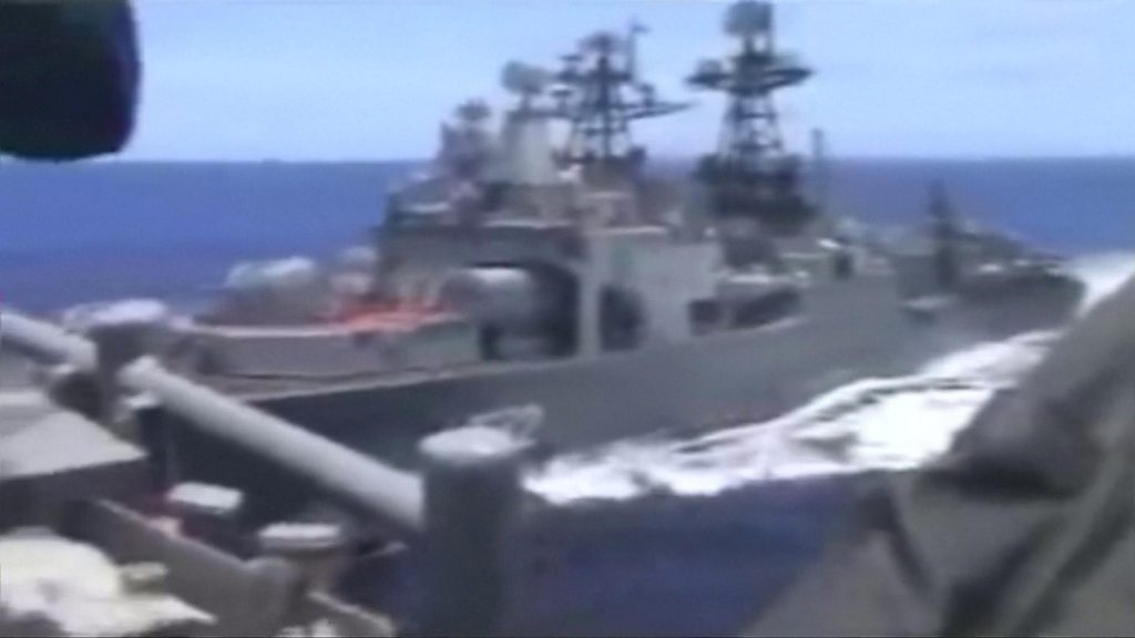 Russia and US blame each other for navy near miss