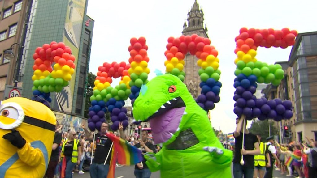 Pride: Belfast flooded with colour for parade
