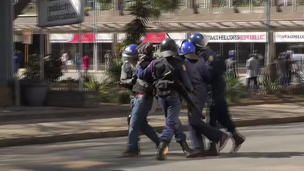 Zimbabwe Protests Opposition Mdc Backs Down After Police Ban Bbc News 