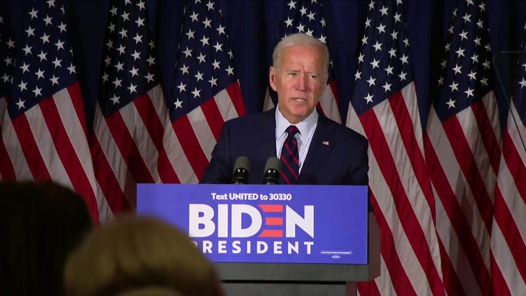 The democratic presidential candidate, Biden calls for a Trump charge