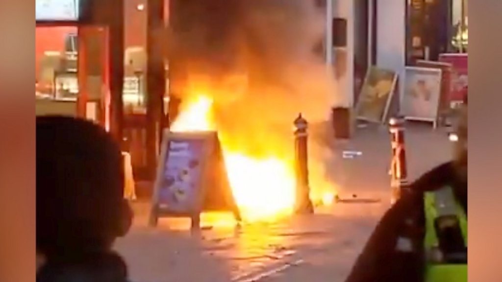 Underground fire rises above New Street in Birmingham