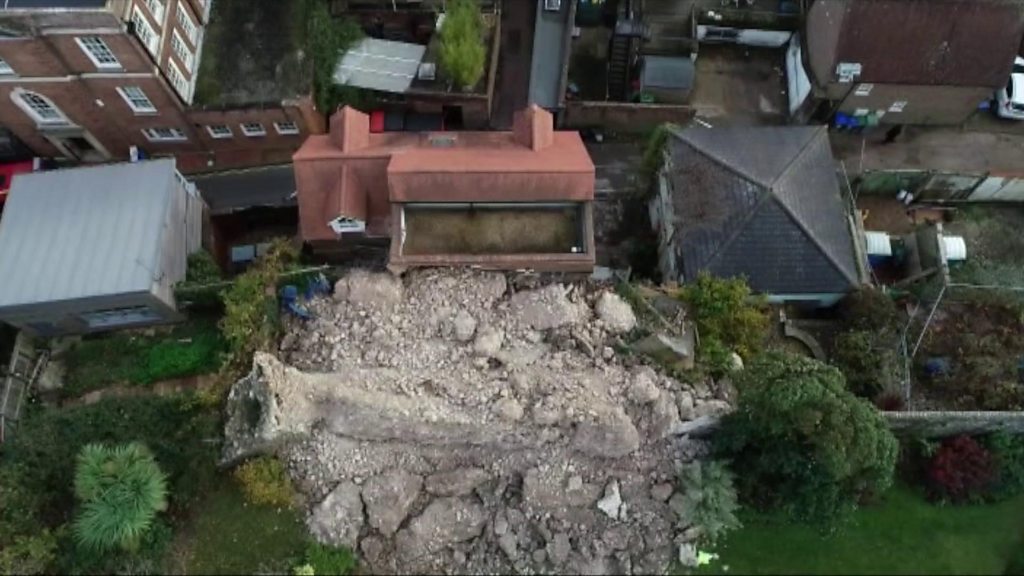 Lewes Castle: Medieval 600-tonne wall collapses on house