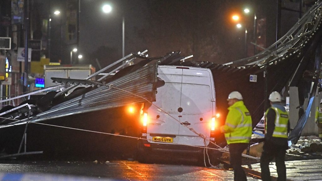 Stormy weather in England causes damage