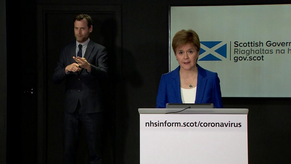 Sturgeon: Virus lockdown to continue for 'at least' three weeks