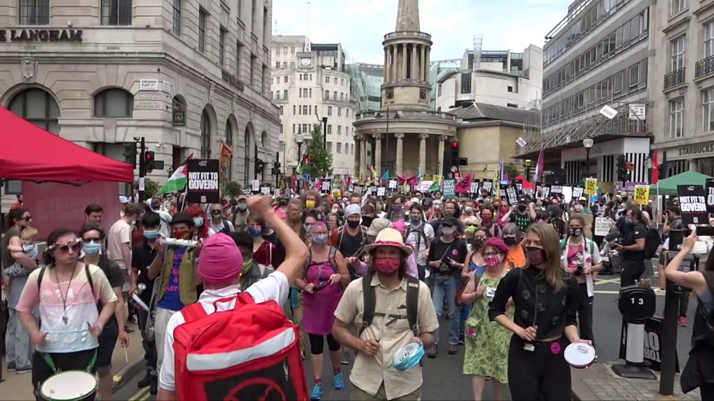 London protests: Thousands march through capital in day of protest ...