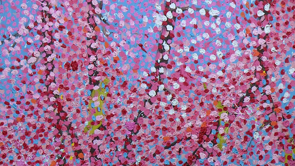 Riot of cherry blossom reveals new Damien Hirst post-lockdown 