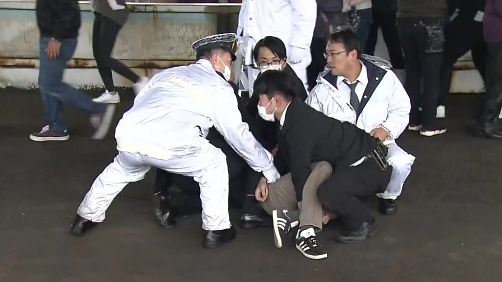 In Photos: Fisherman injured by explosive at Japan PM Kishida's