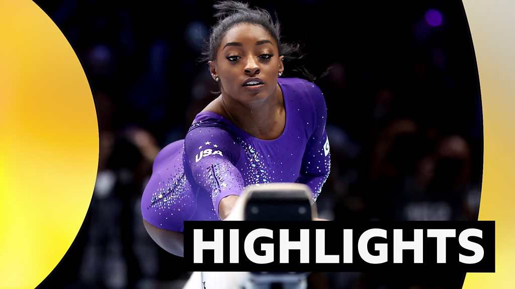 Simone Biles and Jake Jarman enjoy golden day at world