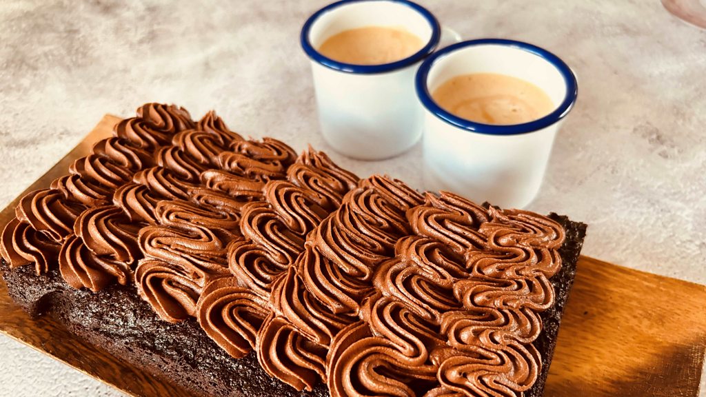 Cooking with Paula McIntyre Chocolate Stout Slab Cake with Chocolate