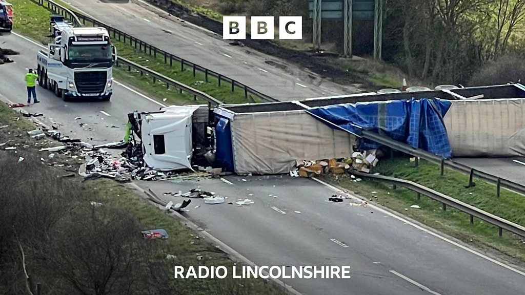 A1 Colsterworth lorry crash causes traffic chaos BBC Sounds