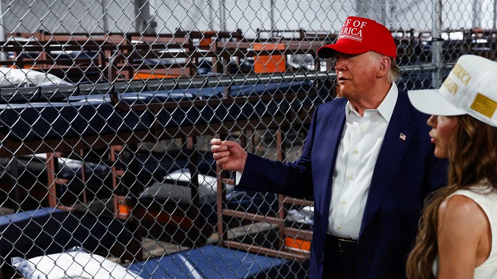 Trump visits 'Alligator Alcatraz' migrant detention centre in Florida  Everglades - BBC News