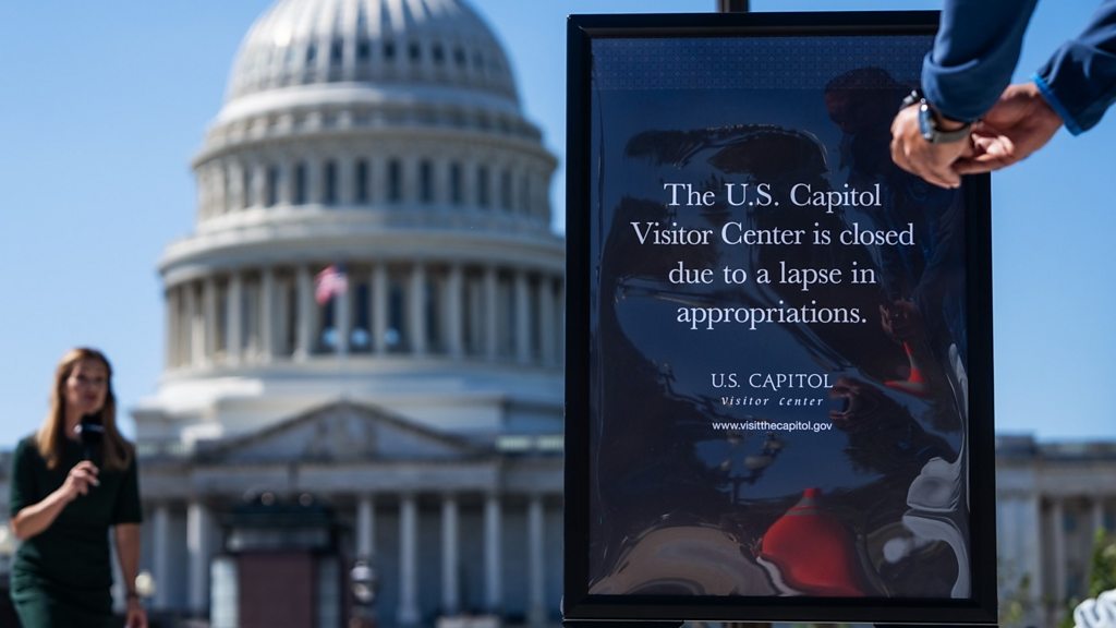 Government agencies closed sign showing shutdown impact
