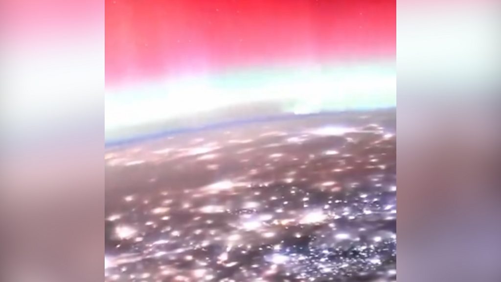 Spectacular Northern Lights display visible from space