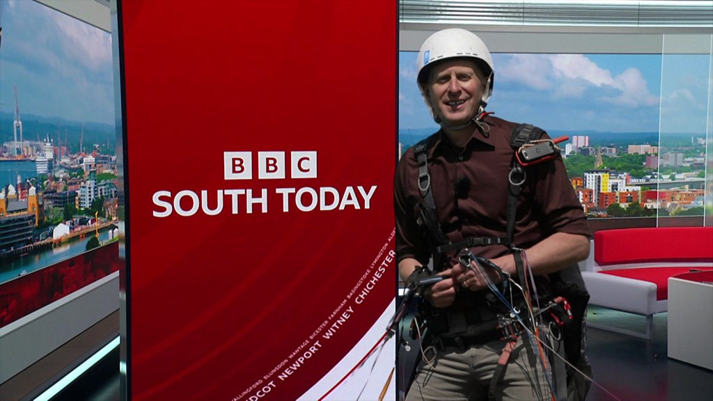 Watch: Presenter flies in to host air quality special