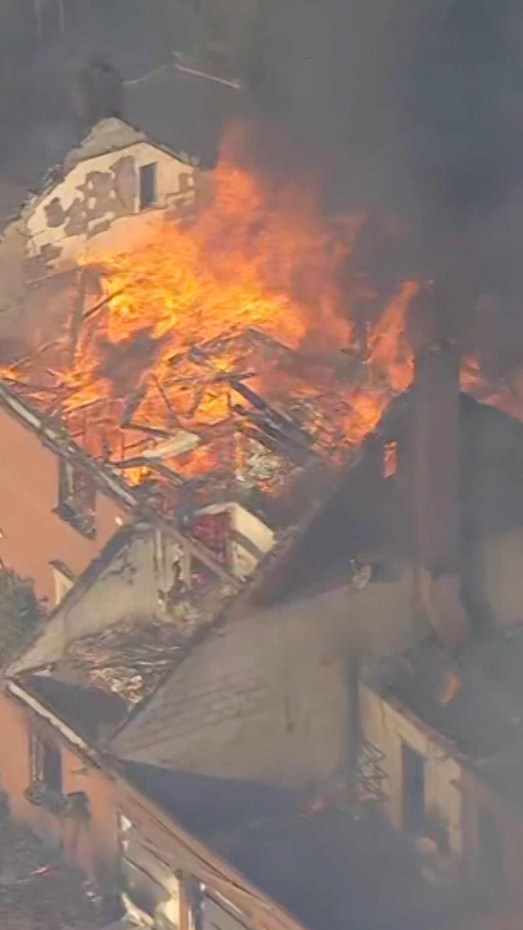 Watch: Houses engulfed in flames across Stourbridge