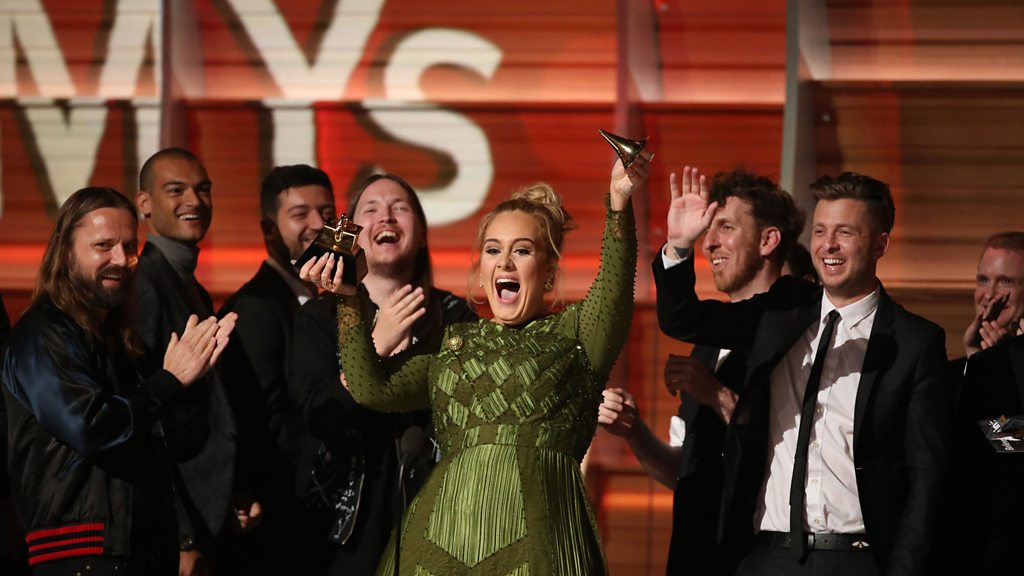 LIVE: Adele trumps Beyonce to win five Grammy Awards - BBC