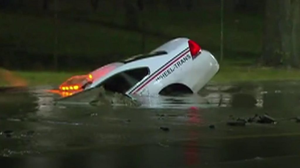 Car Swallowed By Sinkhole