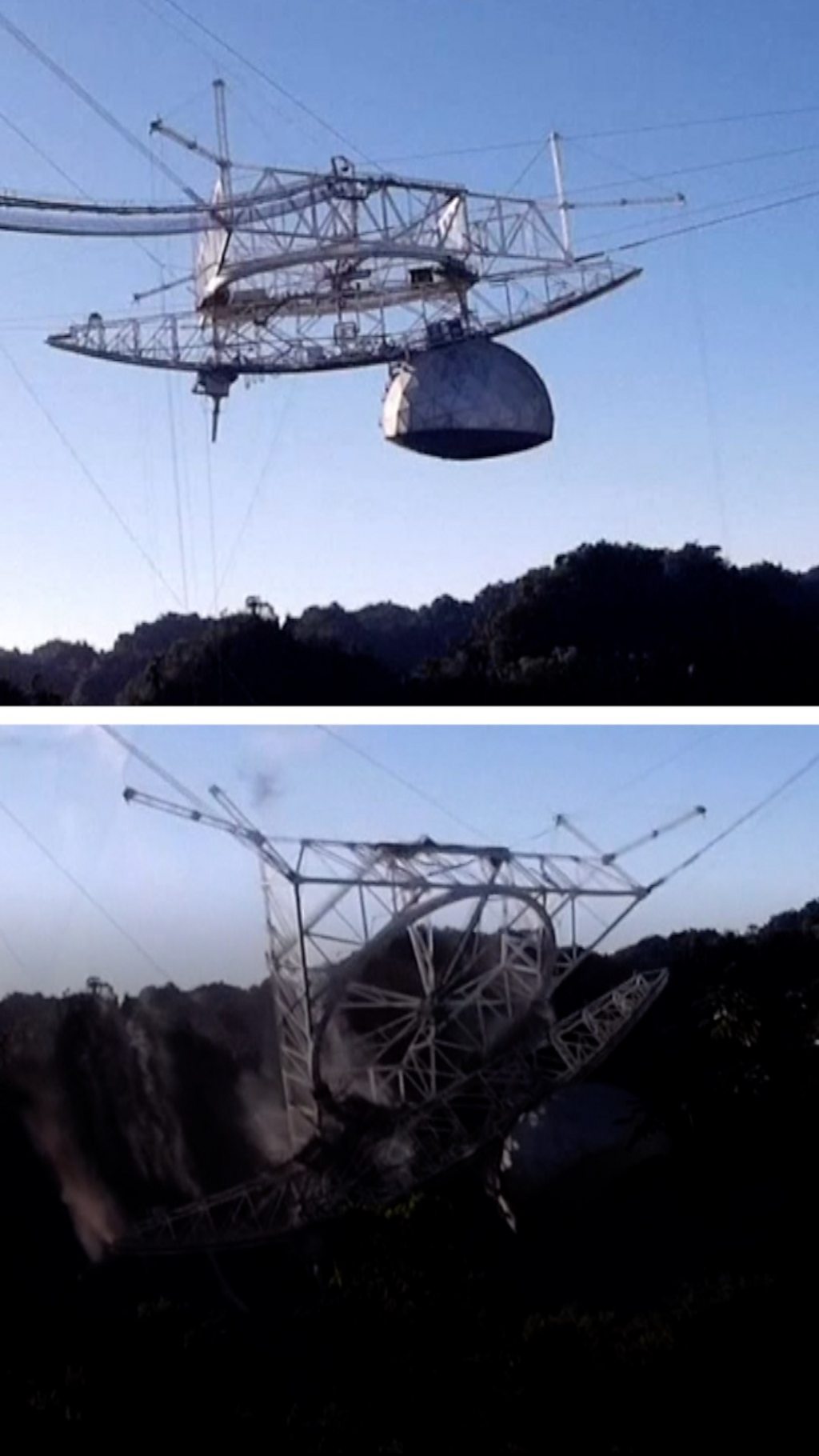 The Moment The Huge Arecibo Radio Telescope Collapsed - BBC News