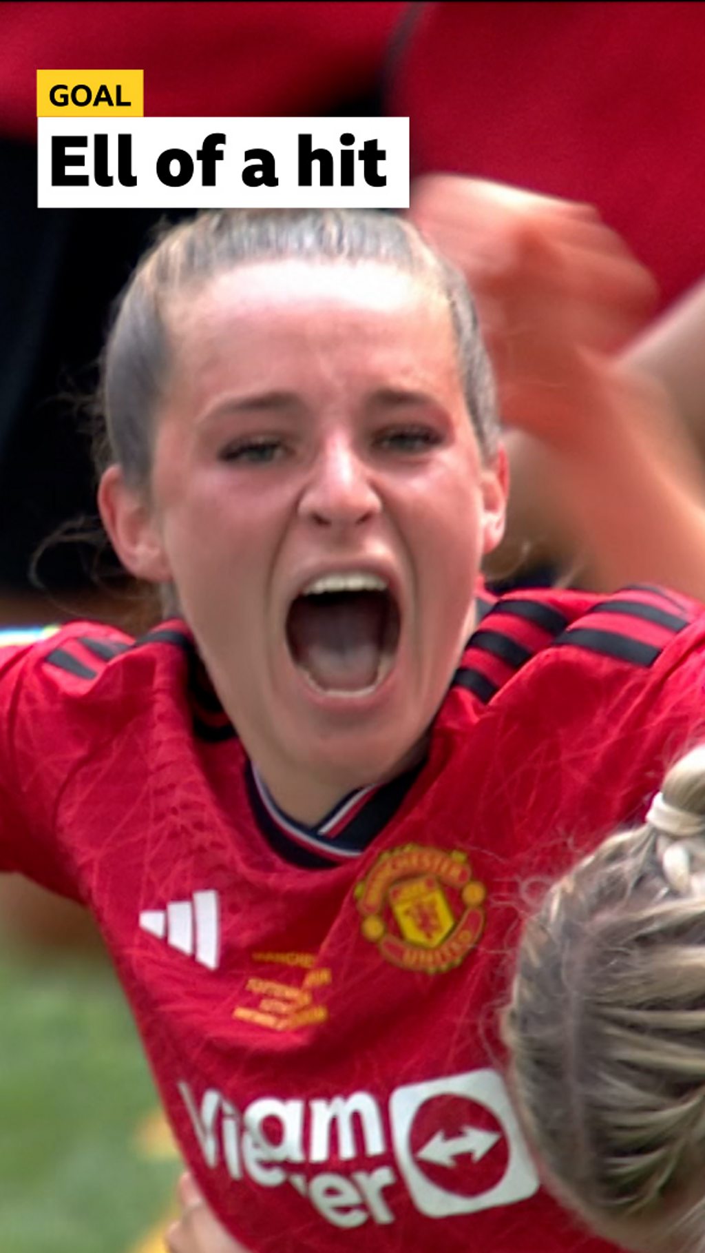 Ella Toone celebrates scoring for Man Utd