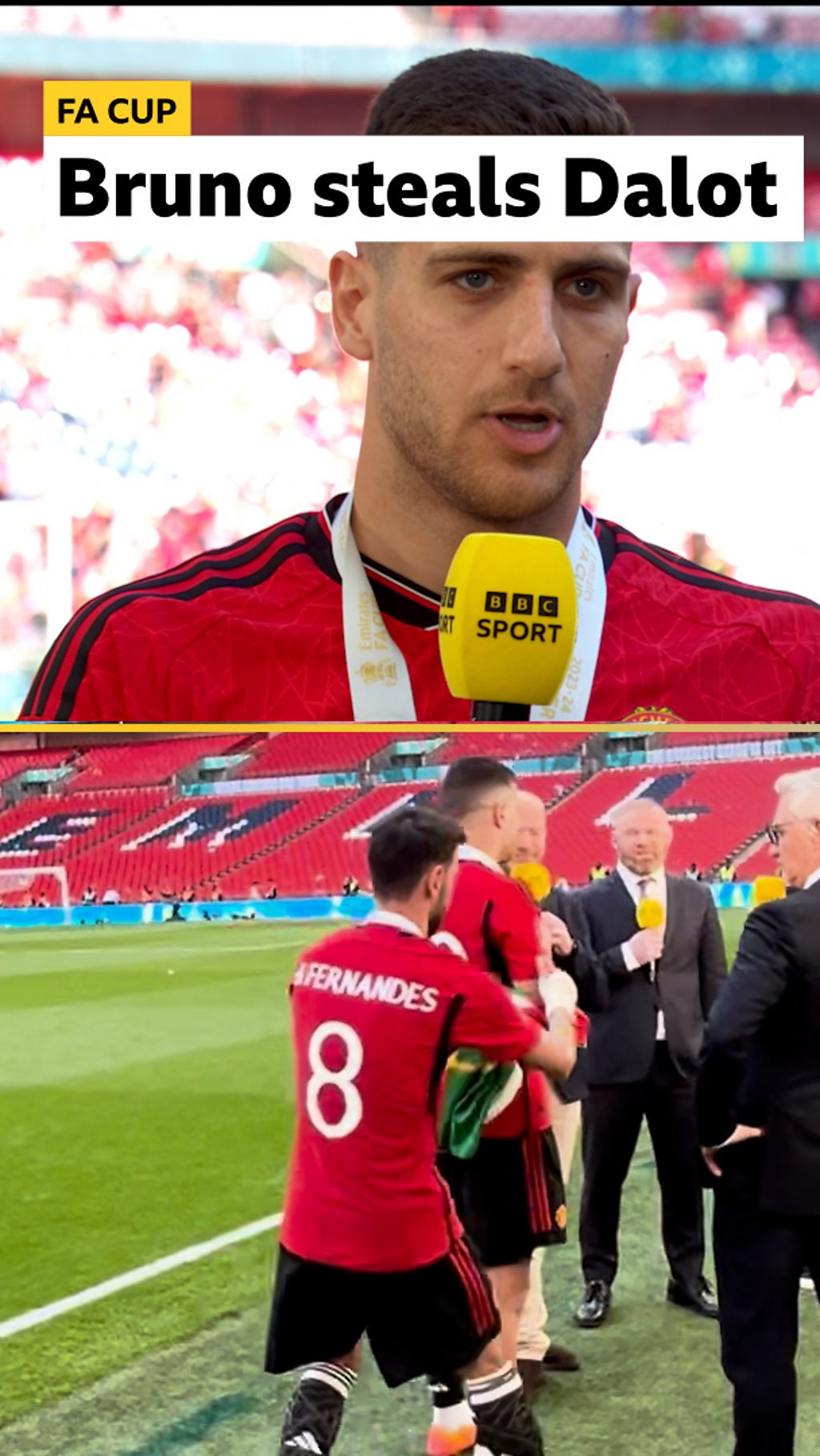 Bruno interrupts Dalot interview