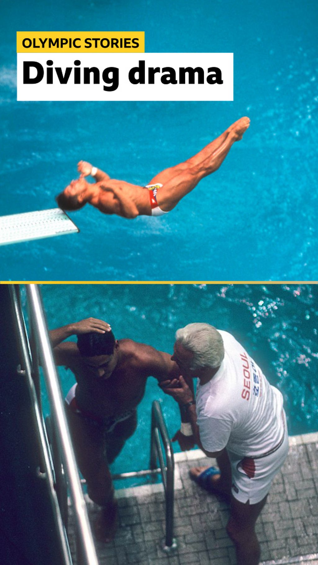 Greg Louganis hits head and wins gold