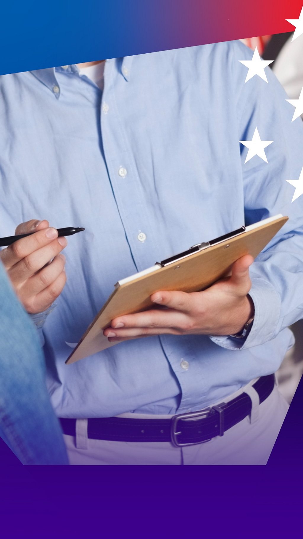 Man holding clipboard