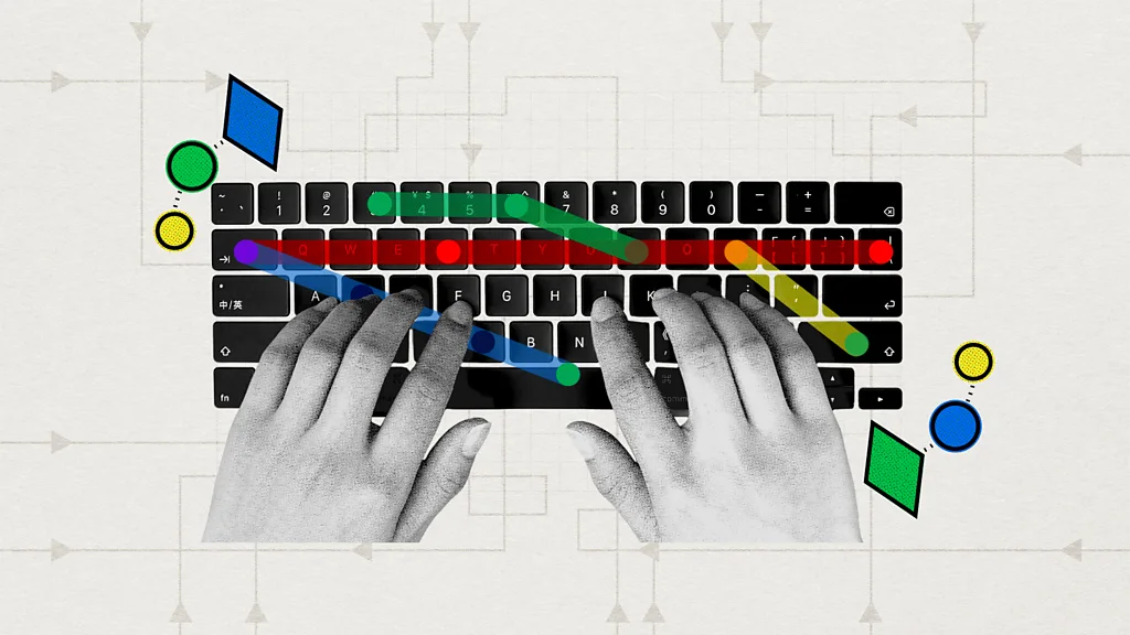 A pair of hands typing on a keyboard (Credit: Serenity Strull/ BBC)