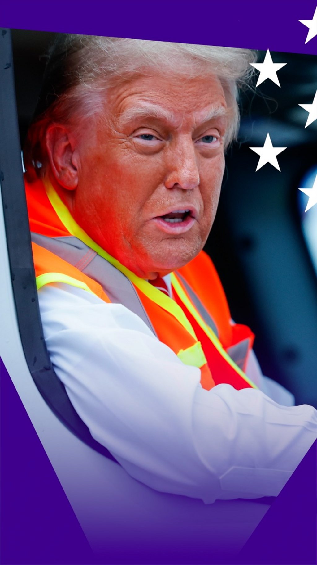 Donald Trump in a truck