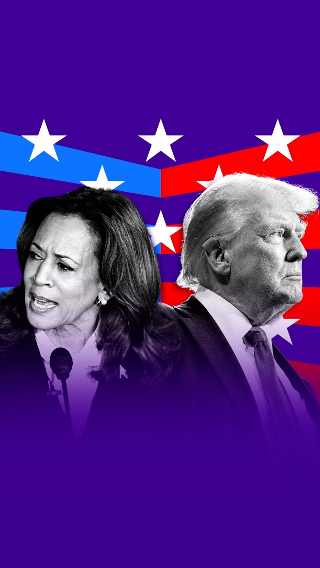 Kamala Harris and Donald Trump composite image