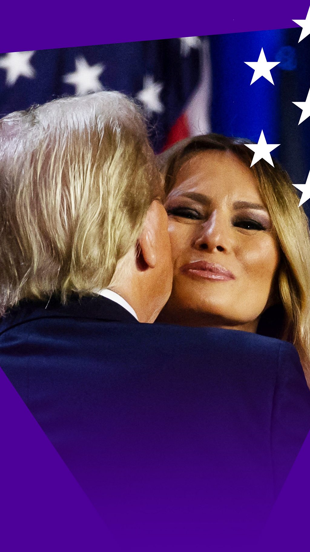 Donald Trump kisses Melania on the cheek