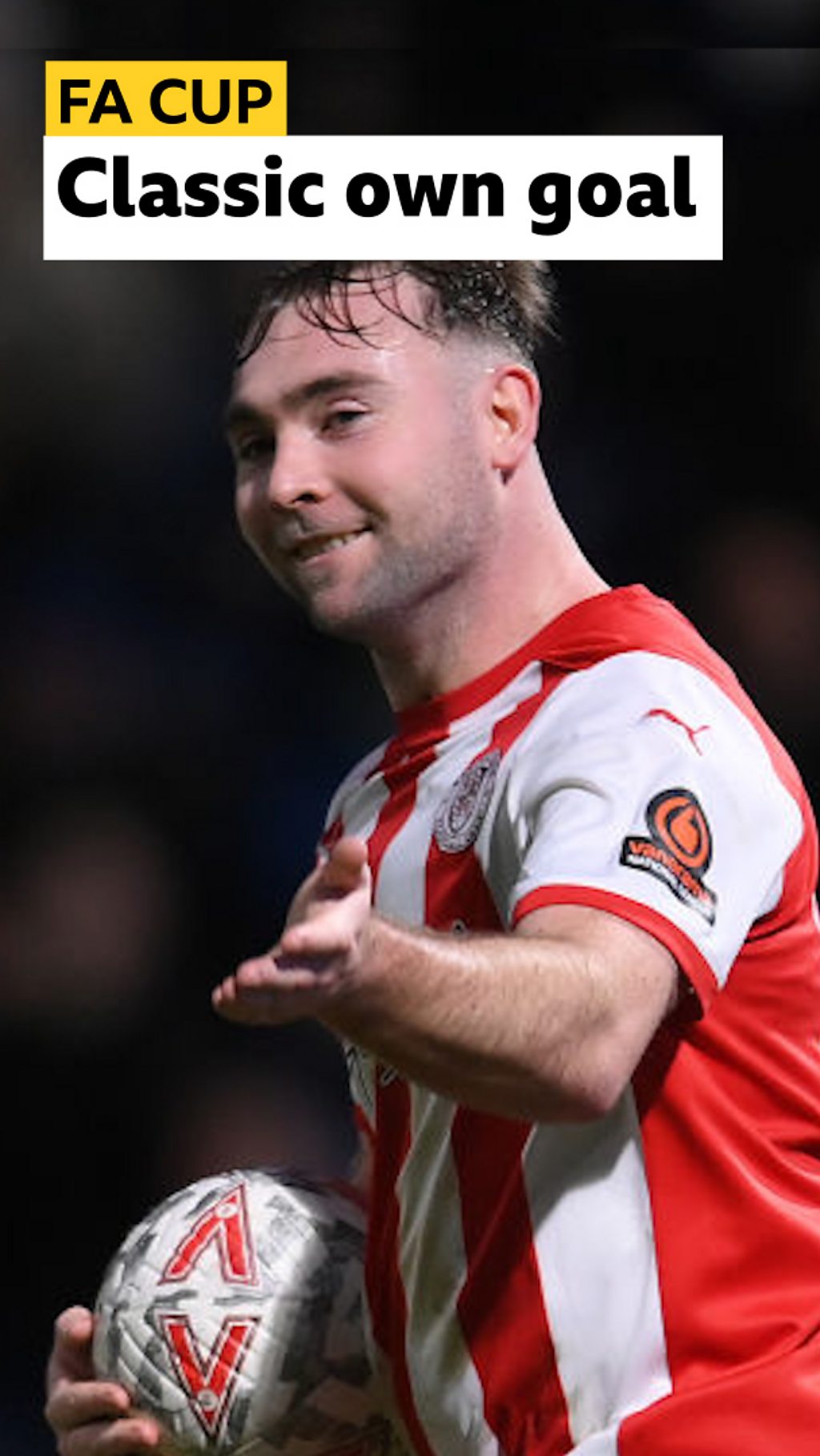 Watch Stockport County concede a 'remarkable' own goal against Brackley Town in the FA Cup second round