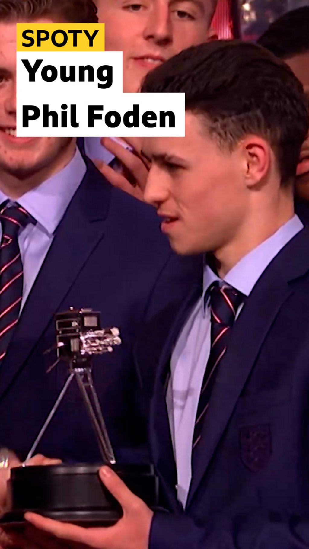 Phil Foden receives the Young Sports Personality of the Year award for 2017