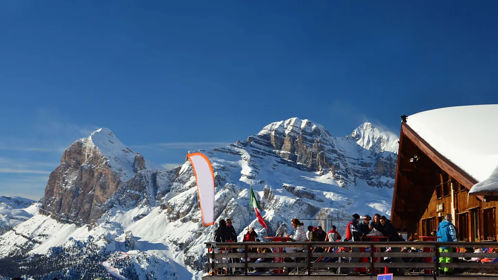 Rifugio Faloria, a rustic cabin surrounded by Cortina's atmospheric mountains, is Ghedina's favourite view in the Dolomites (Credit: Getty Images)