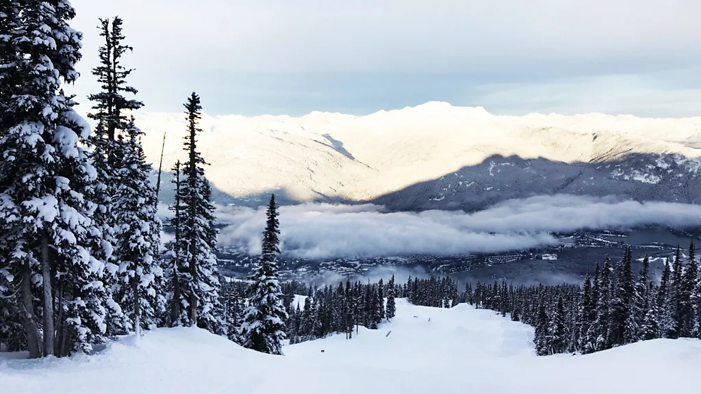 In a winter paradise full of incredible ski runs, Douglas heads to the 1,529m descent of Peak the Creek; one of Whistler's best signature ski runs (Credit: Alamy)