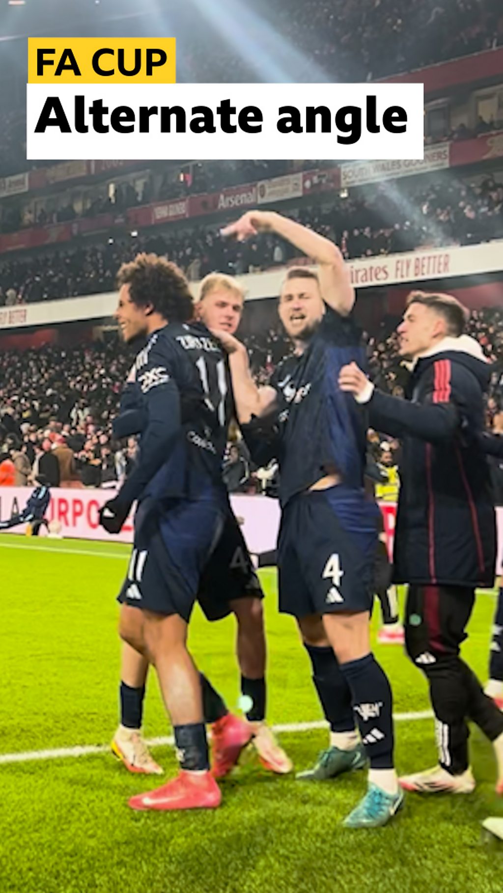 Manchester United players celebrating