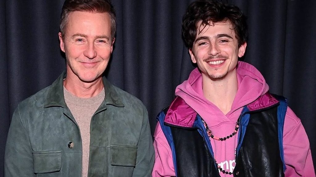 Timothée Chalamet and Edward Norton on A Complete Unknown