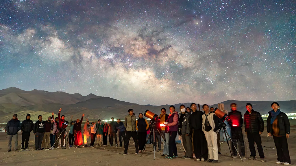 Stargazers and photographers come from all over the world to experience Hanle's ethereal night skies (Credit: Dorje Angchuk)