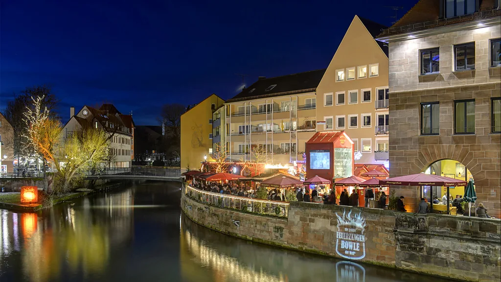 Nuremberg's Christmas market features a riverside 