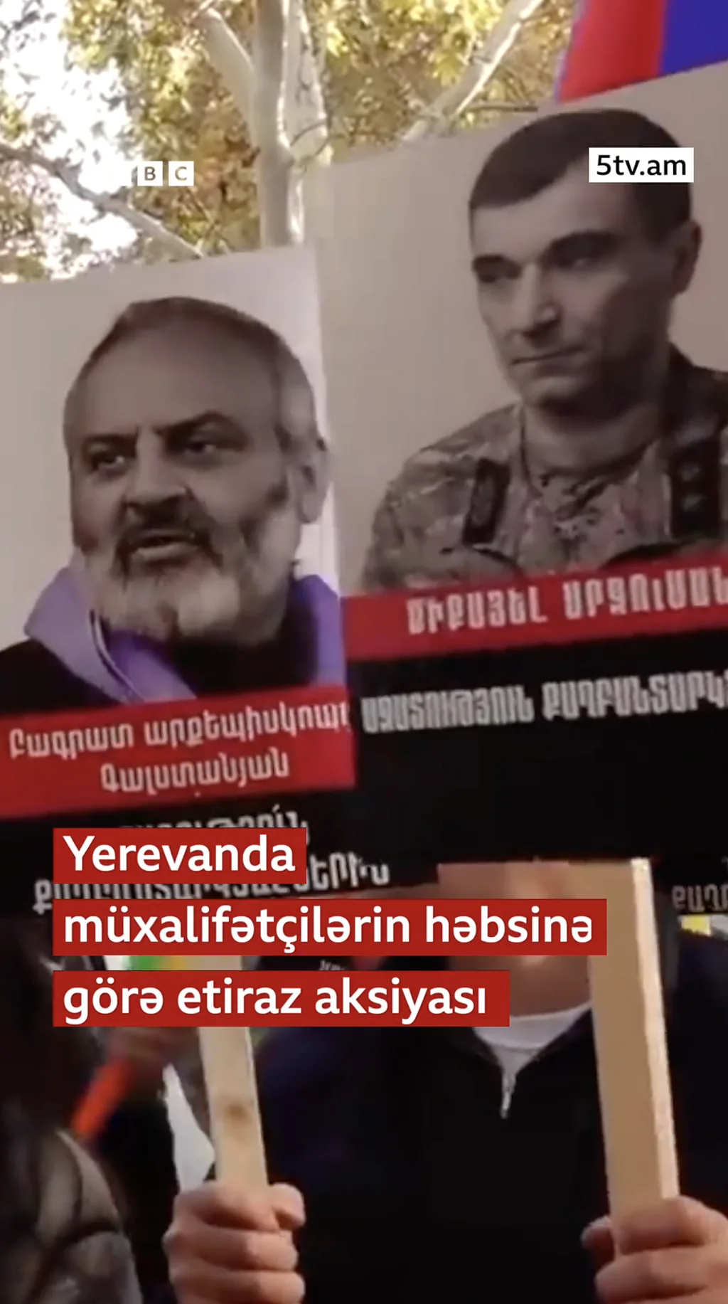 Yerevanda müxalifətçilərin həbsinə görə etiraz aksiyası keçirilib