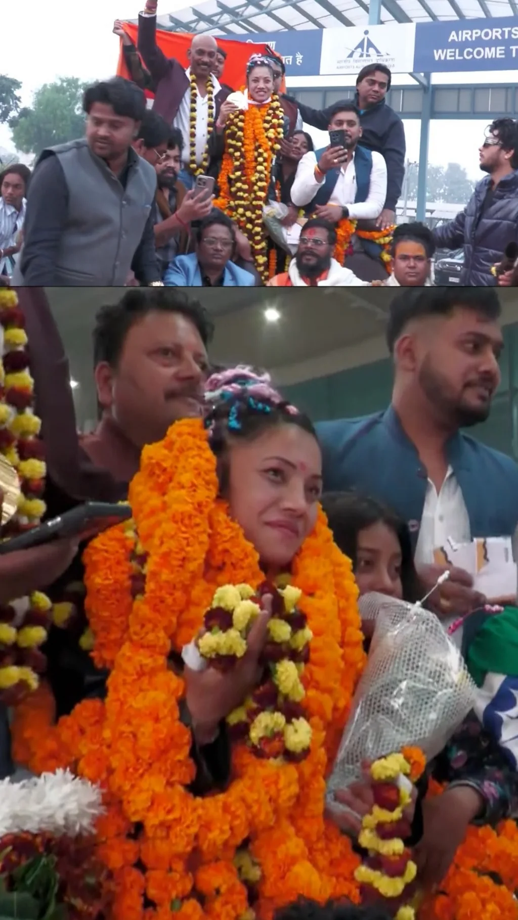 गोल्ड मेडल जीतने की खुशी को खुशबू ने अपने पिता के साथ कुछ यूं साझा किया