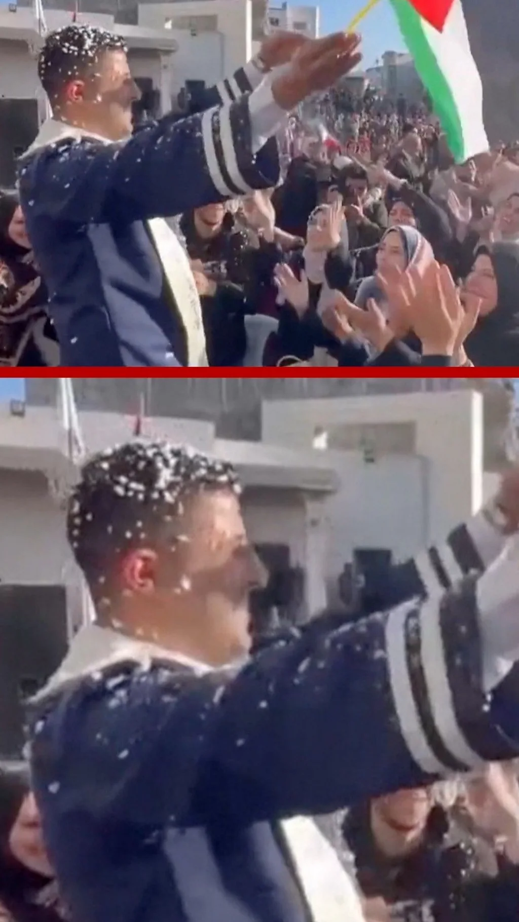 ग़ज़ा में तबाह हुए अस्पताल के मलबे के बीच मेडिकल छात्रों ने ली अपनी डिग्री