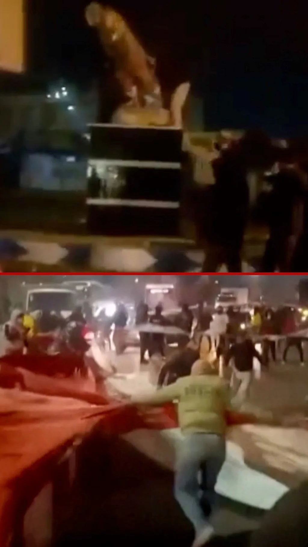 इरानमा सरकारविरोधी प्रदर्शन चर्किँदै जाँदा राष्ट्रिय झण्डा च्यातियो, सालिक भत्काइयो