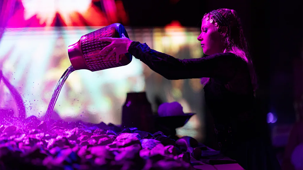 Van Rijswijk won the 2025 Aufguss WM championship by performing as an eccentric fortune teller (Credit: Sigrid Van Rijswijk)