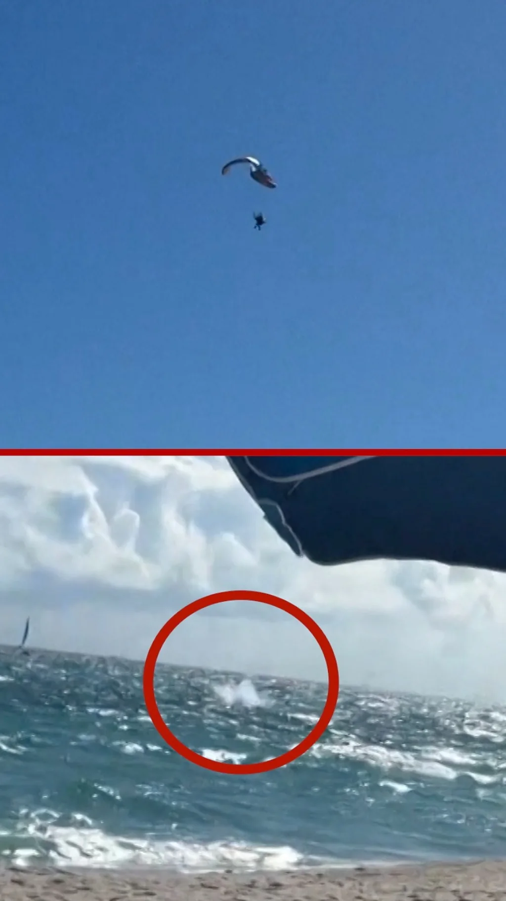 समुद्रमा १५० मिटरमाथिबाट खस्दा पनि प्याराग्लाइडर बाँचे