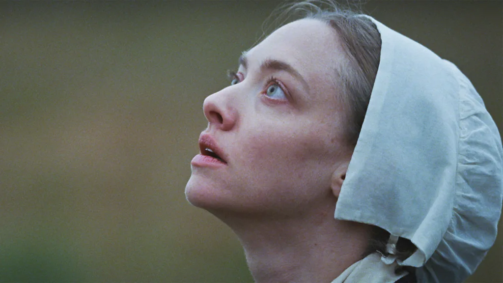 Amanda Seyfried stars as Lee in Mona Fastvold's historical musical, The Testament of Ann Lee (Credit: Searchlight Pictures)