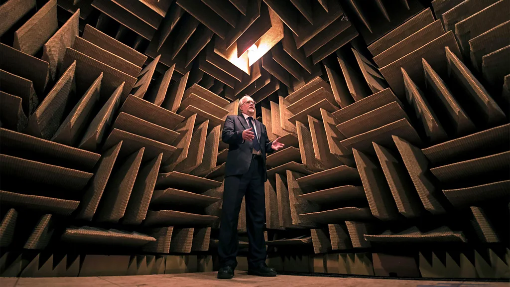 An anechoic chamber creates an environment of near-total silence that some visitors describe as unexpectedly intense (Credit: Alamy)