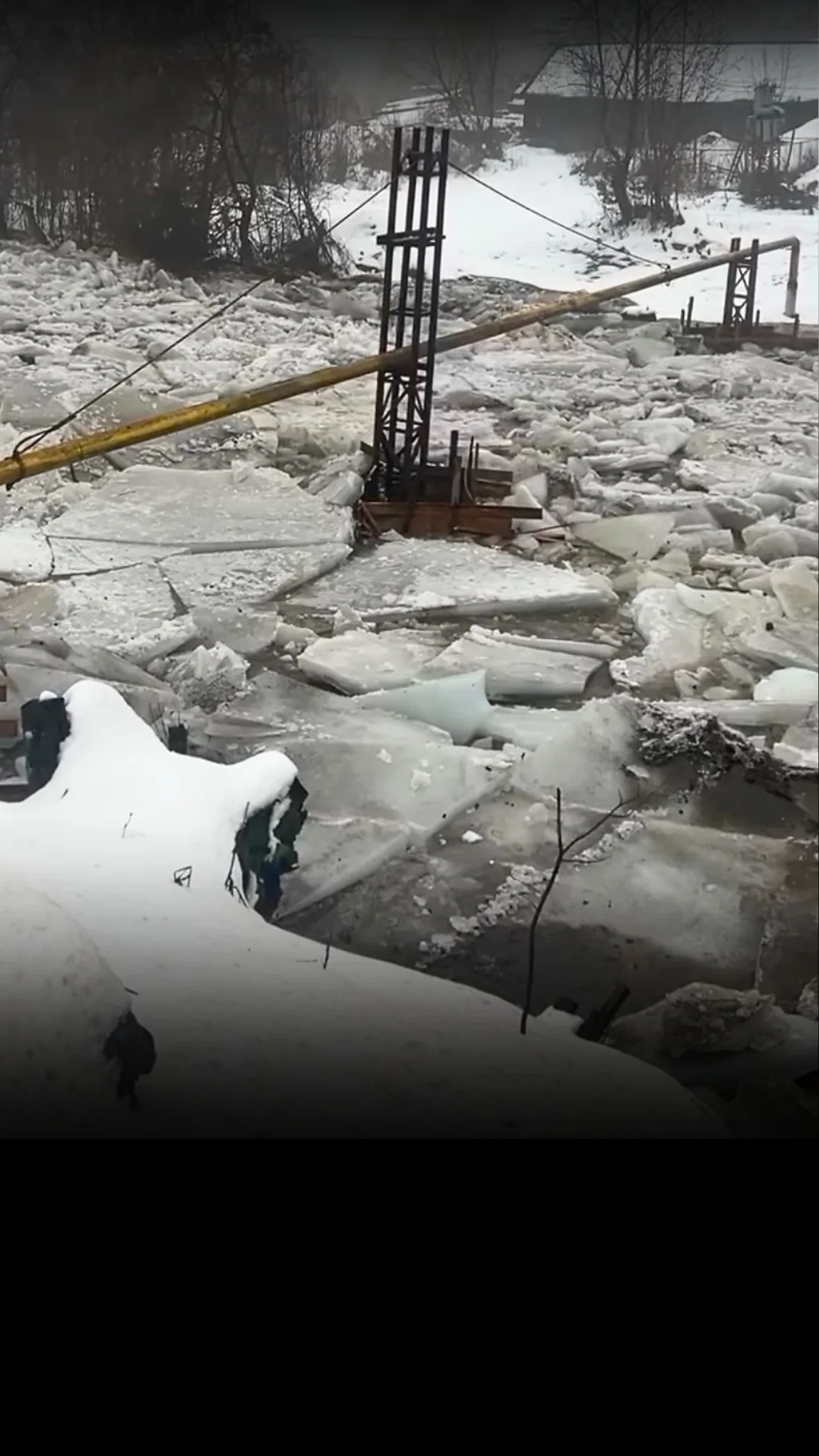 Вражаюче видовище - льодохід на річках Закарпаття. Течія швидко несе крижані брили