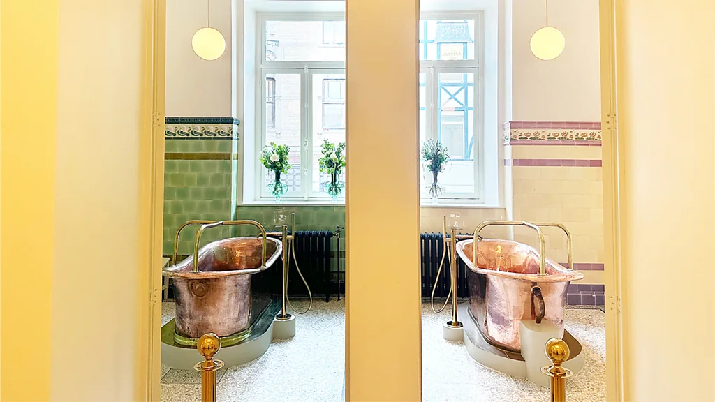 Original copper bathtubs preserved at Les Bains de Spa reflect the town's 19th-Century bathing heyday (Credit: Regine Mahaux)